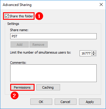 Export Exchange mailbox to PST with PowerShell share the PST folder
