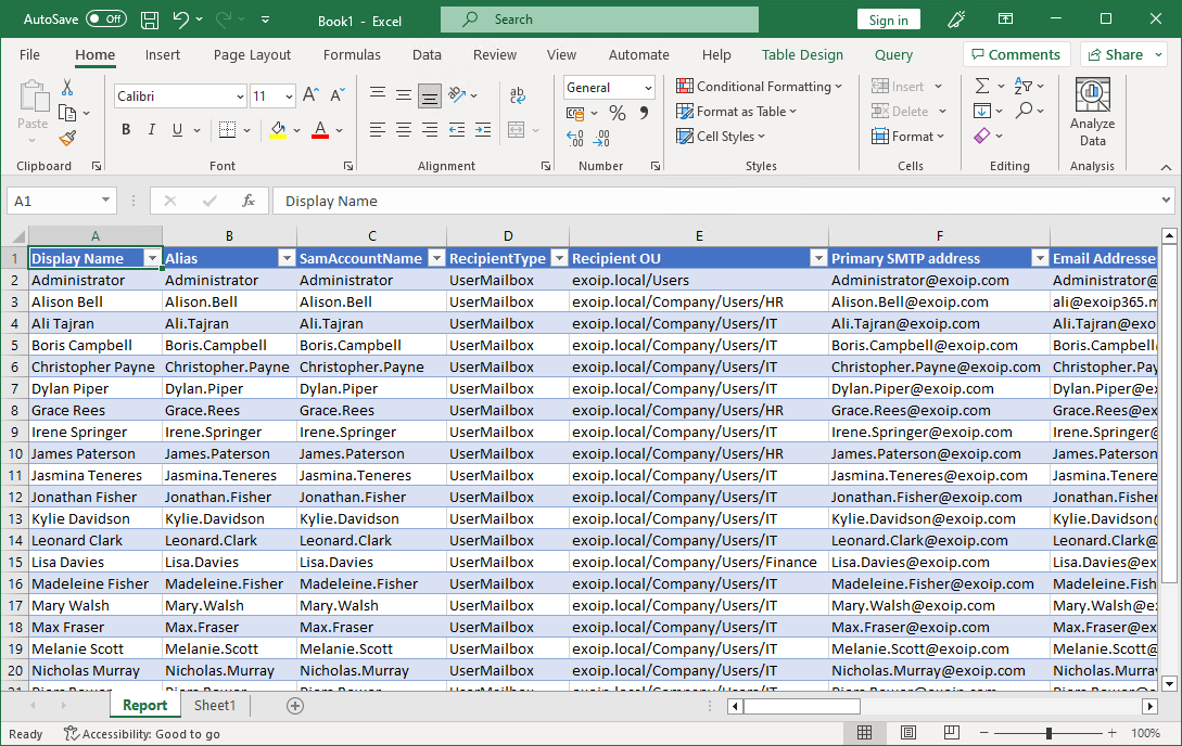 Get mailbox size all users Exchange PowerShell in Excel