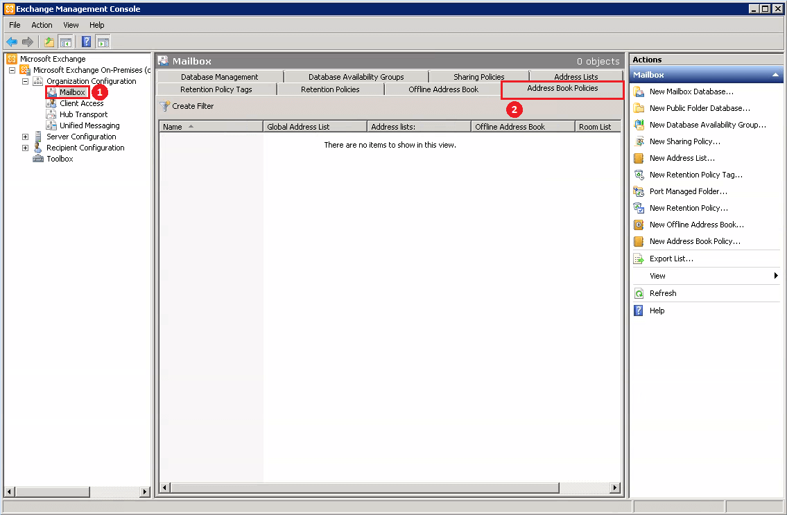 Uninstall Decommission Exchange Server 2010 remove address book policies empty