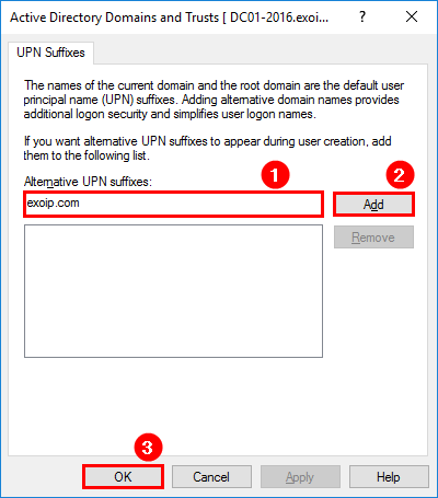 Change users upn with powershell add UPN suffix