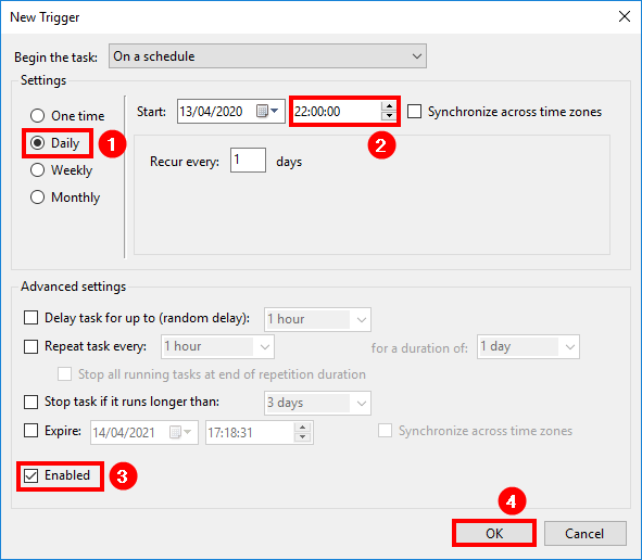 Cleanup Exchange logs automatically with scheduled task new trigger