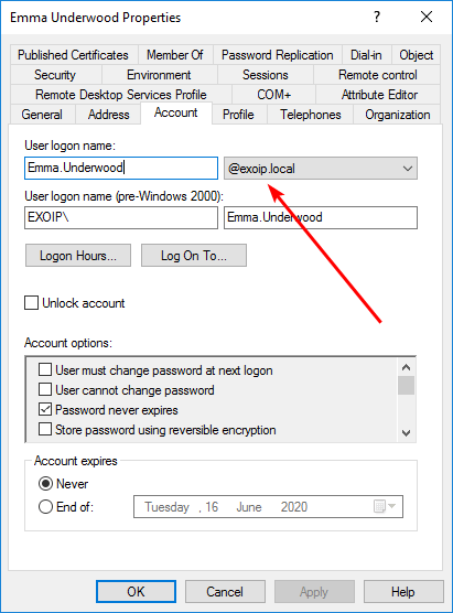 Change Users UPN automatically with scheduled task before