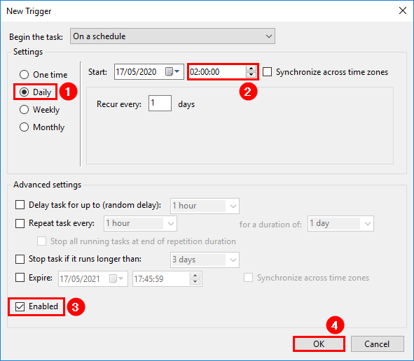 Change Users UPN automatically with scheduled task new trigger