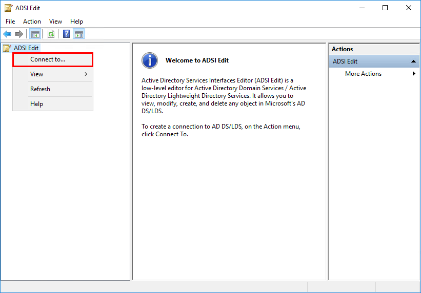 Exchange database is mandatory on UserMailbox ADSI Edit connect to