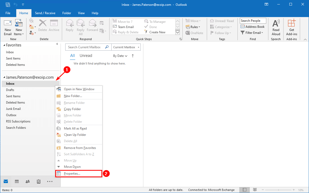 Export mailbox folder permissions to CSV file inbox properties
