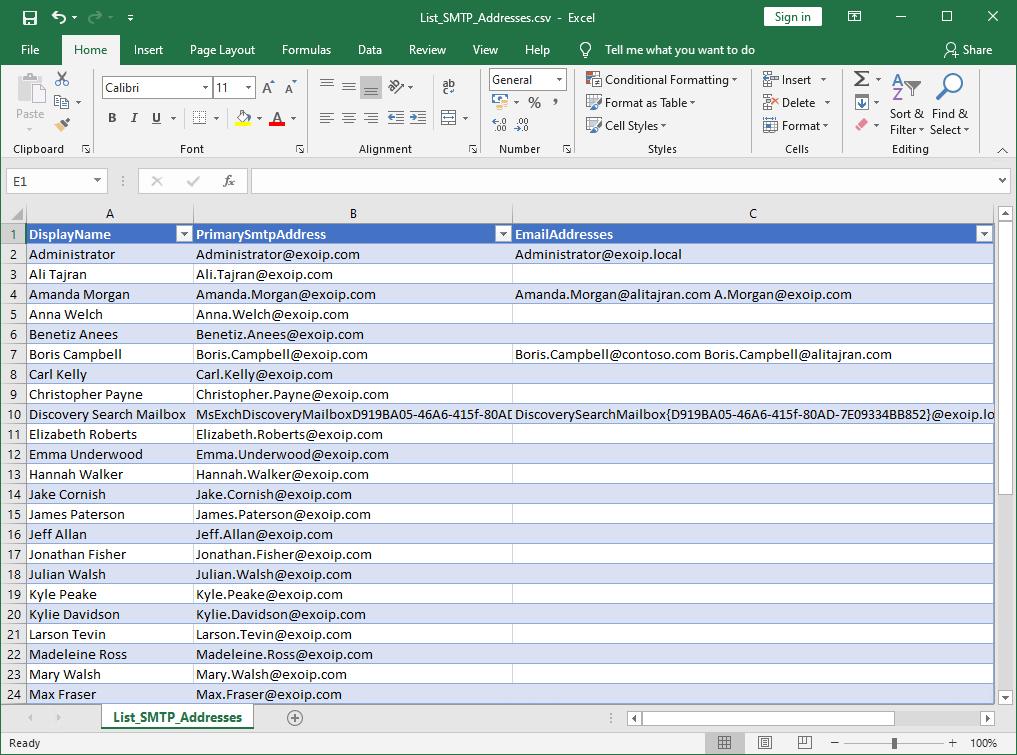 Find email addresses with PowerShell results CSV file