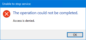 Turn off Windows Defender in Windows 10 stop service error access denied