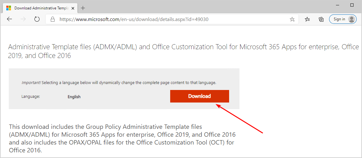 Install Administrative Template files for Microsoft Office 1