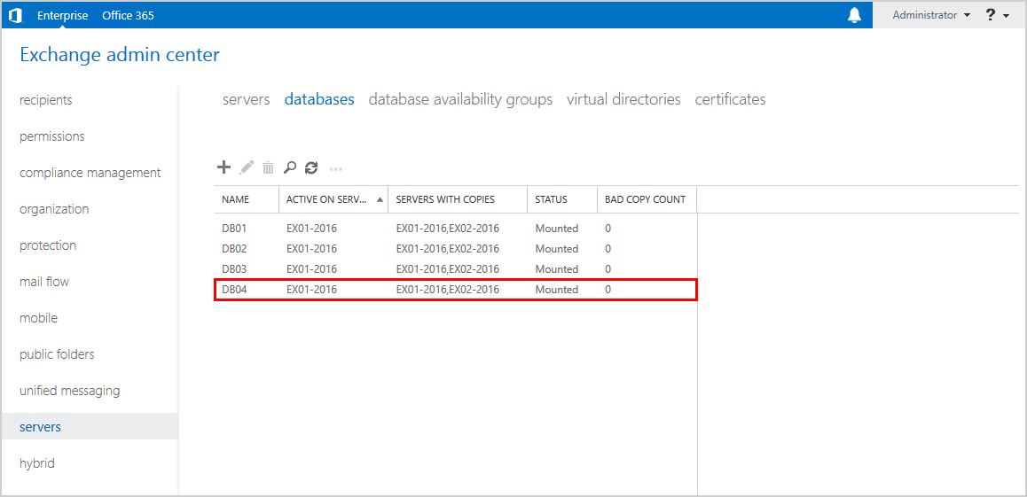 Check Exchange database copy seed status after