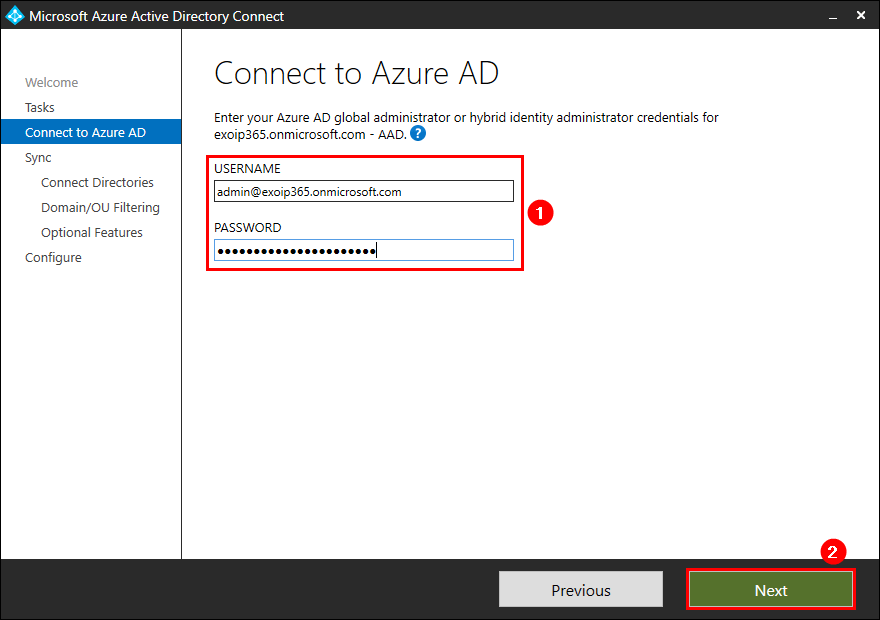 Move Azure AD Connect to new tenant 07