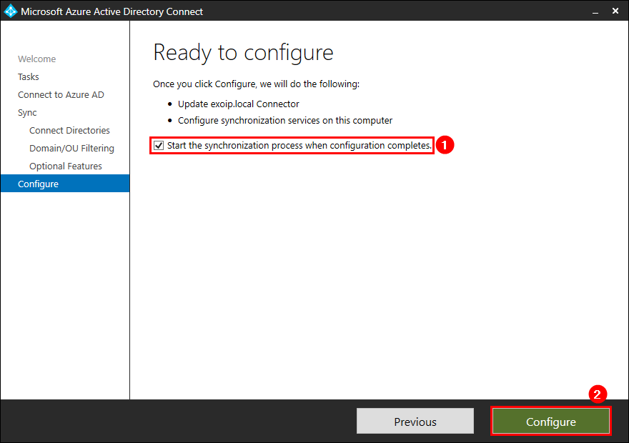 Move Azure AD Connect to new tenant 11