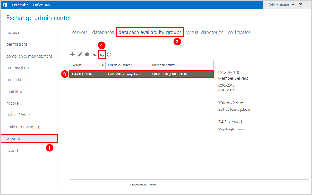 Mailbox server cannot be removed from DAG EAC