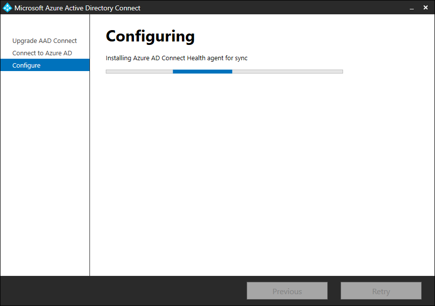 Upgrade Azure AD Connect to V2.0 installing Azure AD Connect Health agent for sync