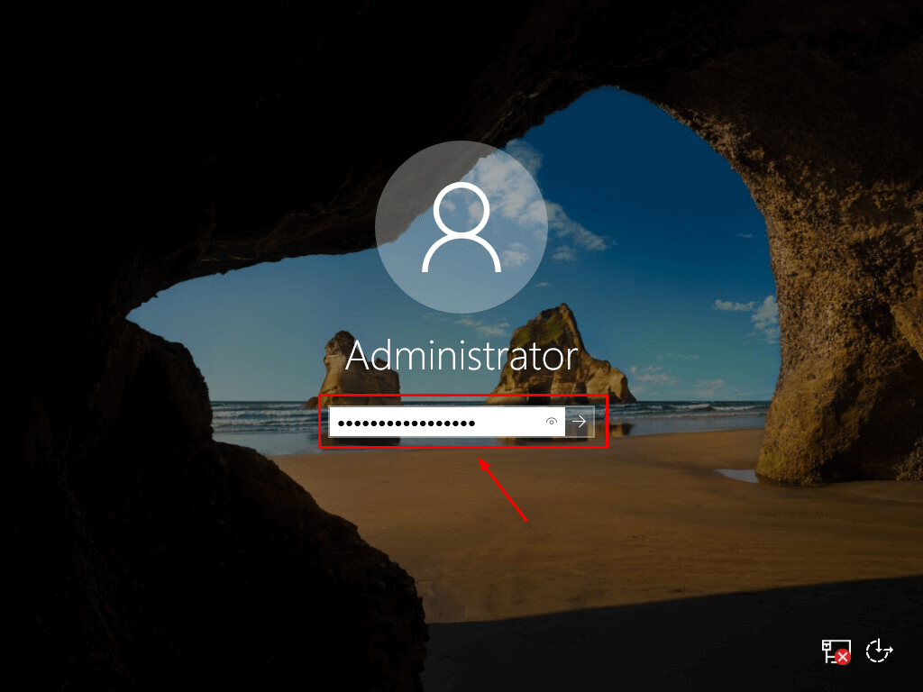 Install Windows Server administrator sign in