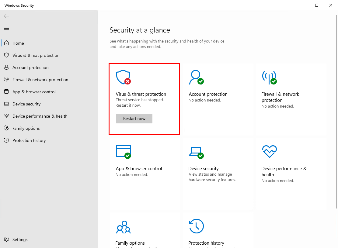 Turn off Windows Defender in Windows 11 Windows Security stopped