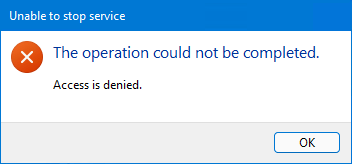 Turn off Windows Defender in Windows 11 stop service error access denied