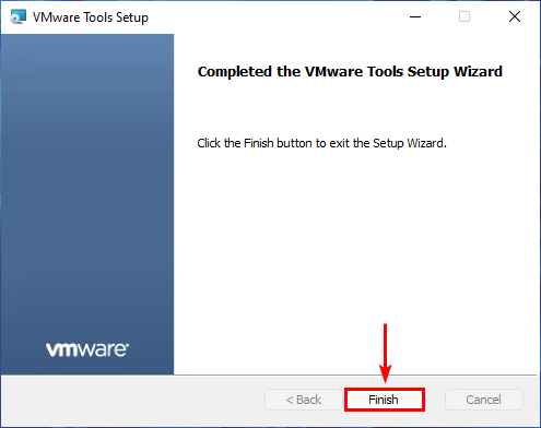 VMware Tools Setup completed