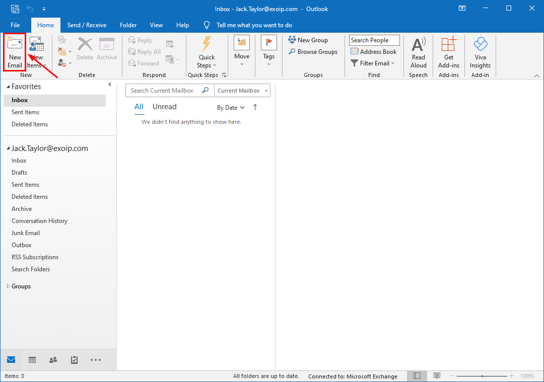 Create new email in Outlook