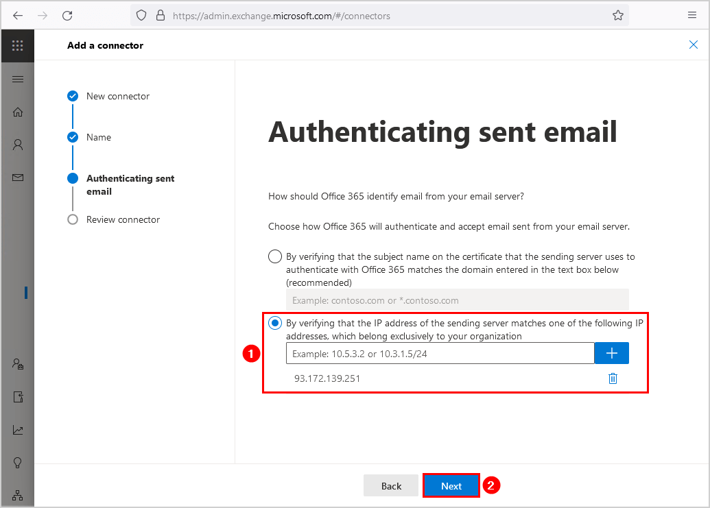 Configure Office 365 SMTP relay authenticating sent email
