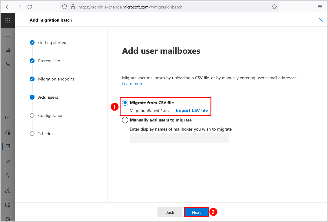 Migrate mailboxes to Office 365 migrate from CSV file