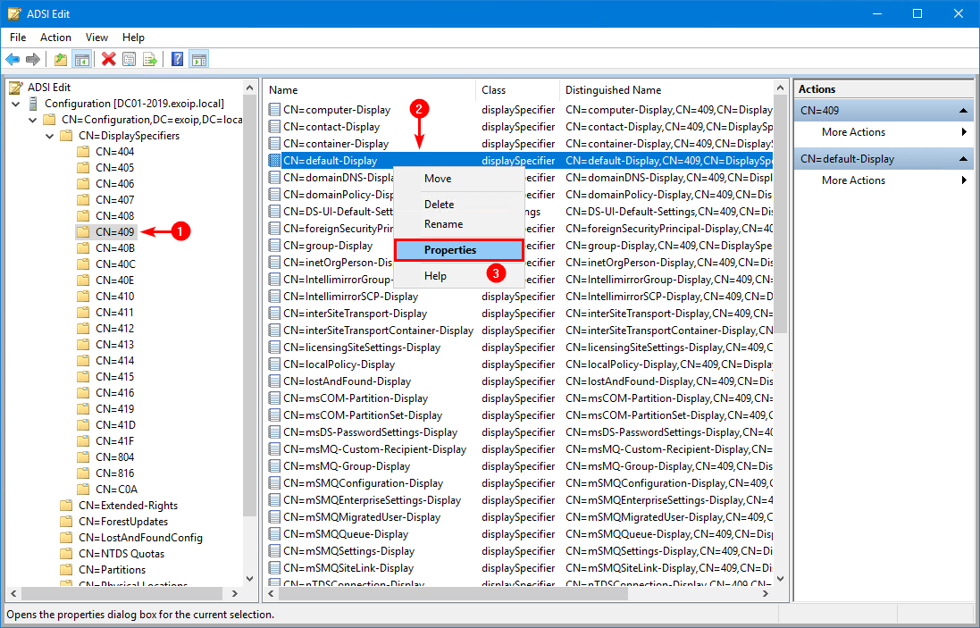 Add additional columns in Active Directory CN=default-Display properties