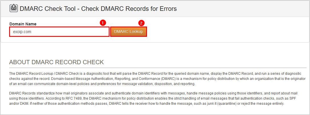 DMARC check tool