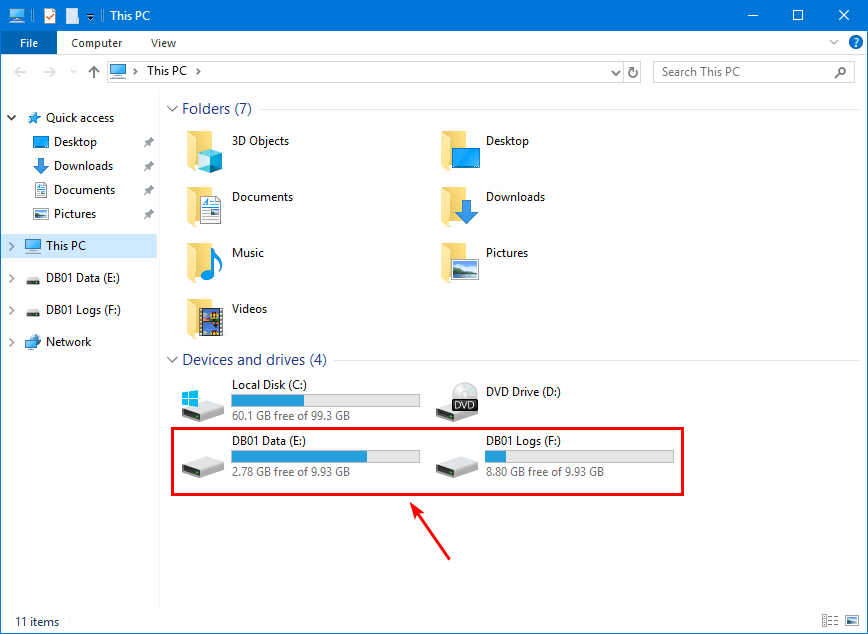 MBR disks in File Explorer