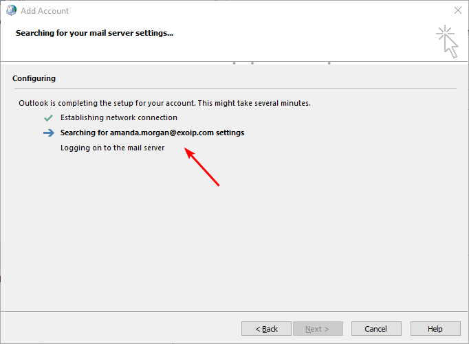 Prevent Outlook from connecting to Office 365 configure new profile