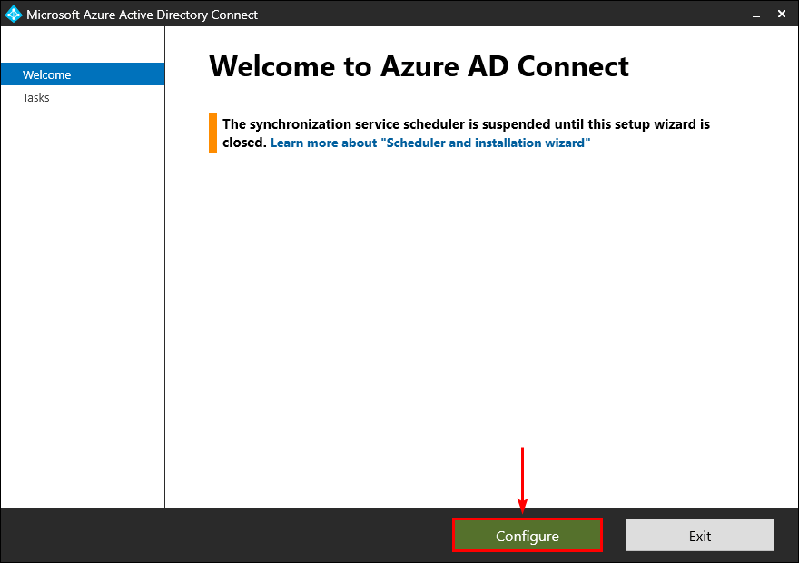 Azure AD Connect Configure