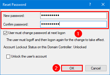 Secure Active Directory passwords new password