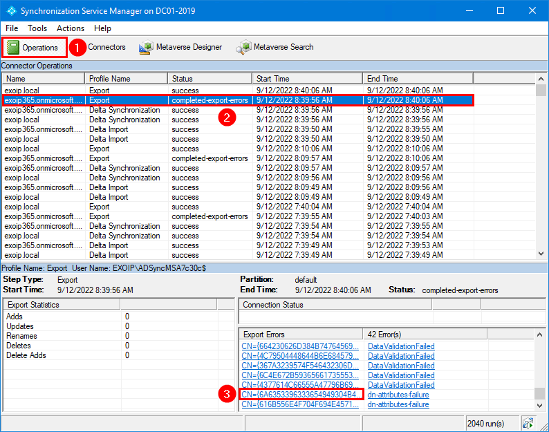 AAD Connect sync dn-attributes-failure
