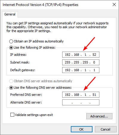 Add Domain Controller to existing domain IP settings