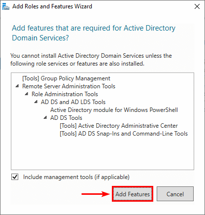 Add Domain Controller to existing domain add features