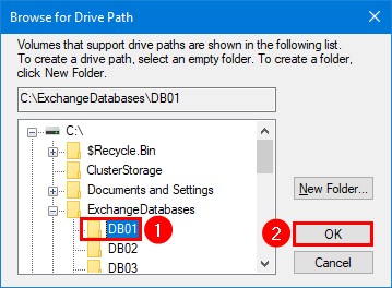 New simple volume wizard browse for drive path