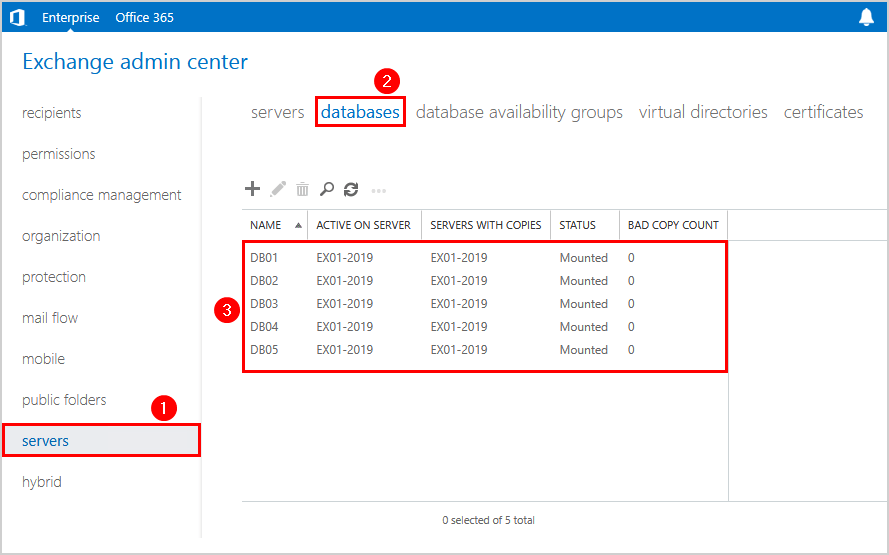 Configure mount points for Exchange Server databases