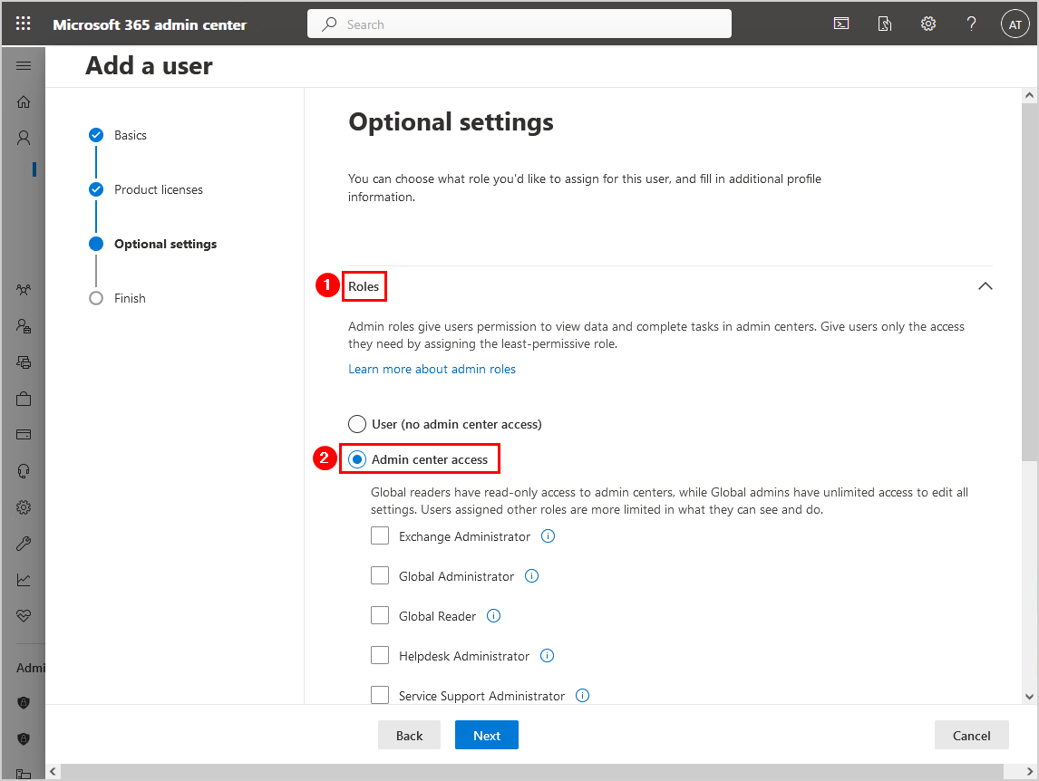 Change Azure AD Connector account roles