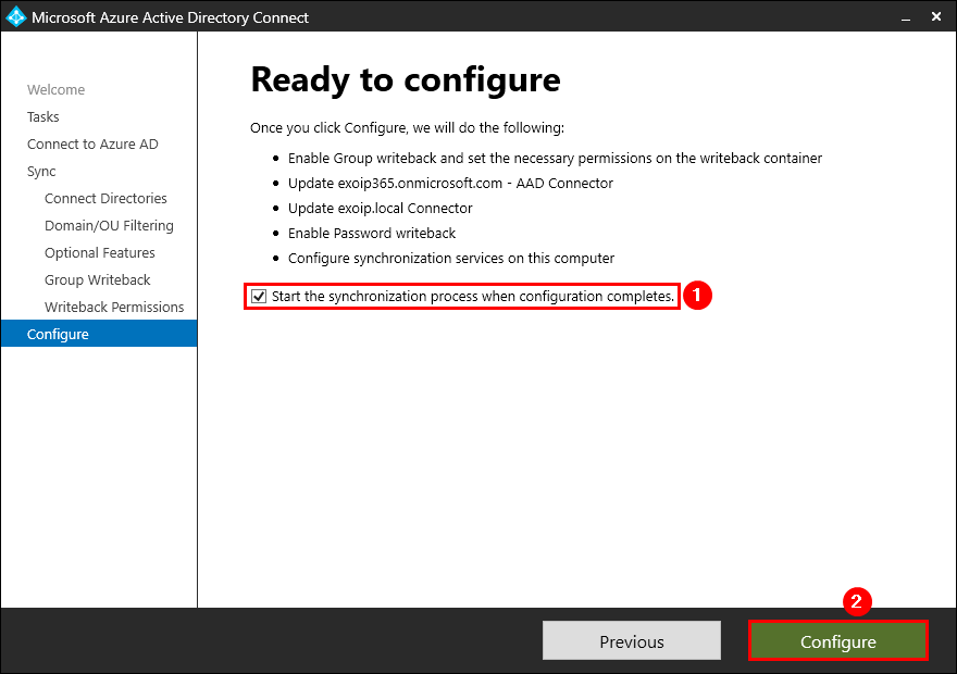 Enable group writeback in Azure AD ready to configure