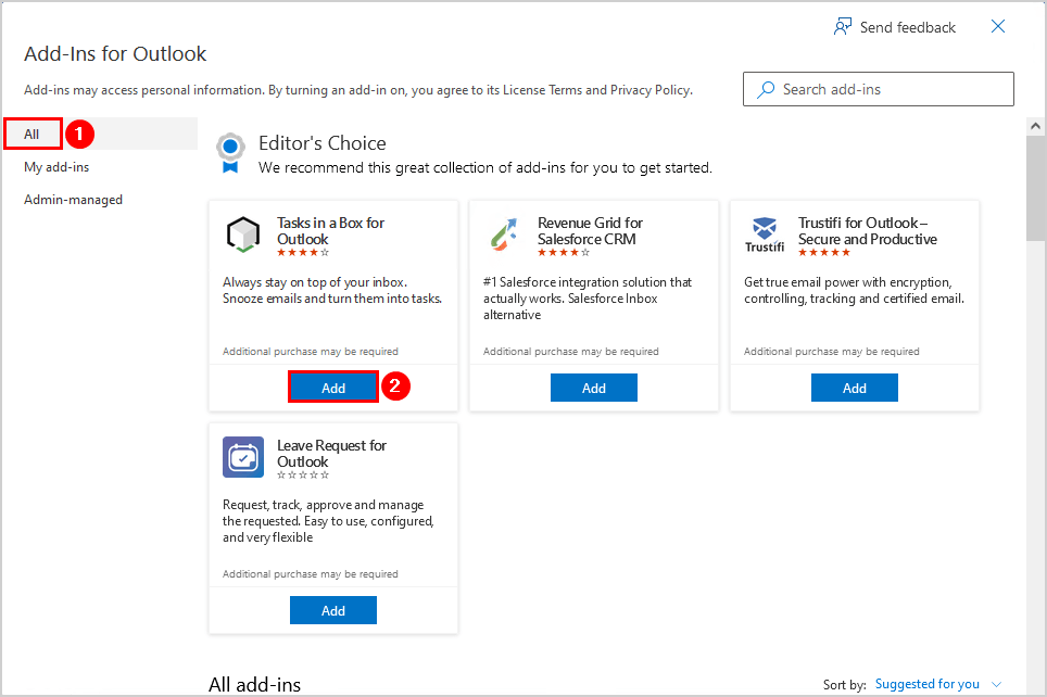 Disable access to install Office add-ins add