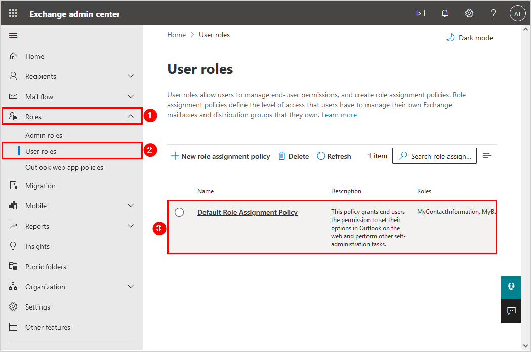 Disable access to install Office add-ins Default Role Assignment Policy