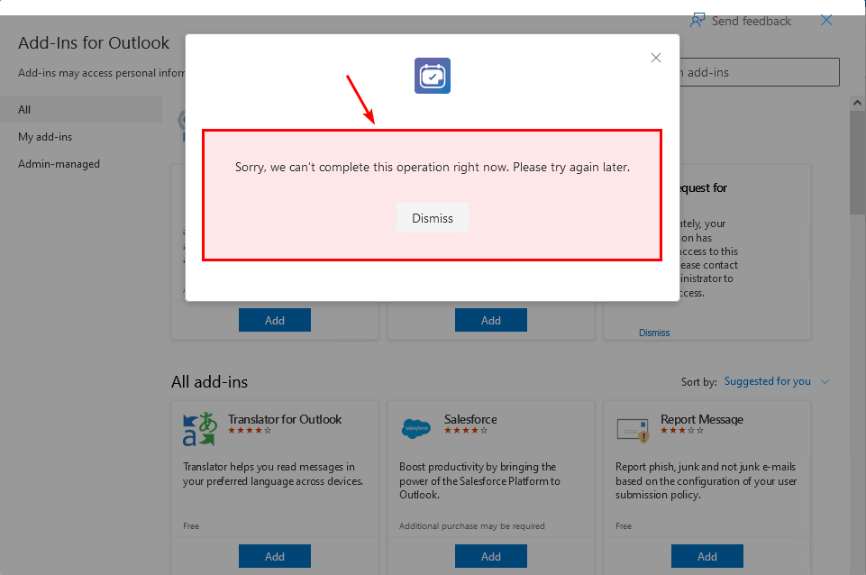 Disable access to install Office add-ins disabled in Outlook on the web