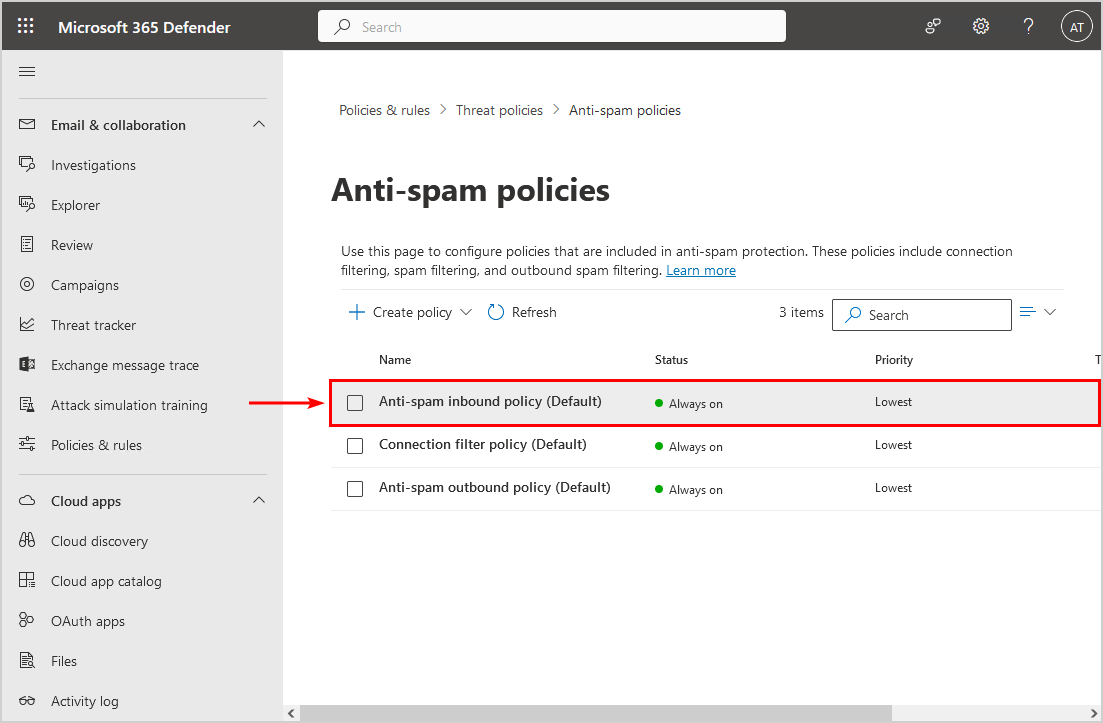 How to Allowlist domain in Microsoft 365 anti-spam inbound policy (default)