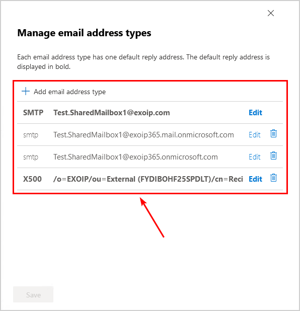 Create Office 365 shared mailbox in Exchange hybrid Office 365 email address