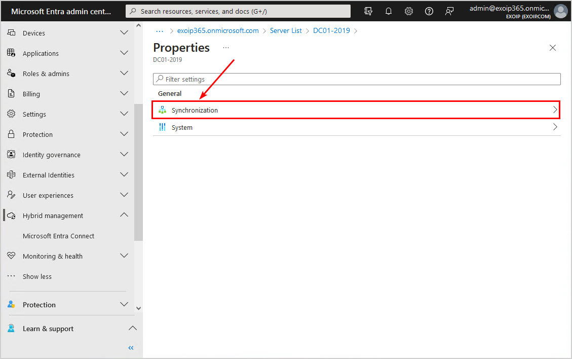 Check Azure AD Connect version Entra synchronization