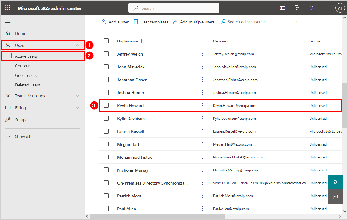Export Microsoft 365 disabled users report admin center single user