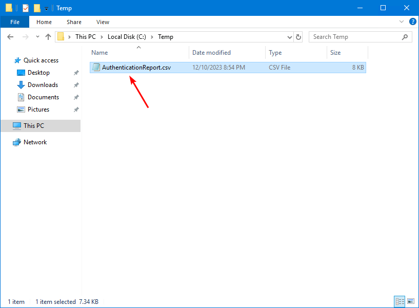 Get MFA status Microsoft Entra temp folder