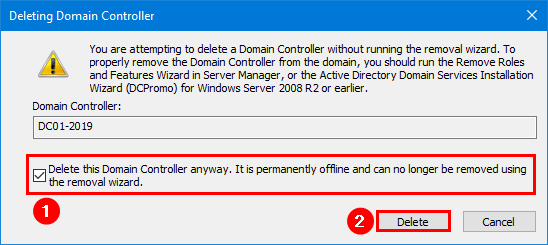 Deleting Domain Controller