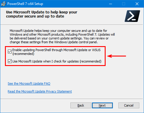 Install and Update PowerShell 7 Microsoft Update