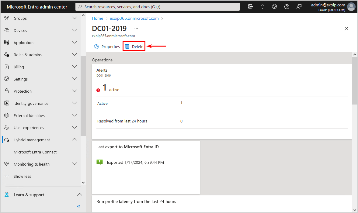 Delete Microsoft Entra Connect Sync server from Microsoft Entra ID