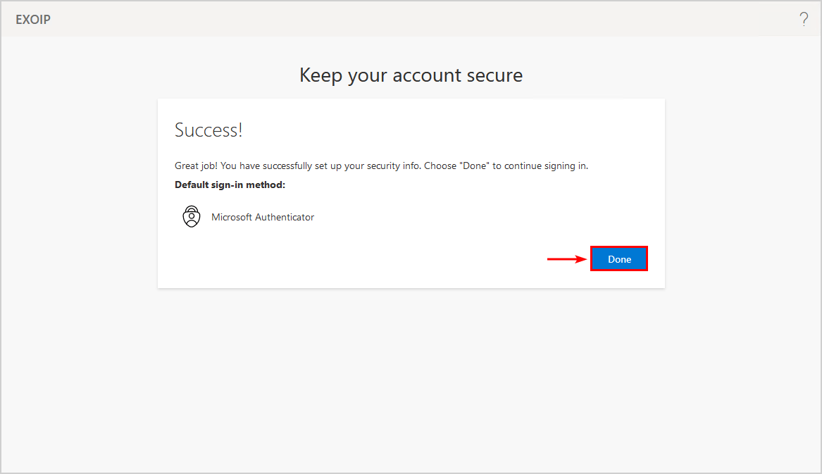 Set up MFA for user account