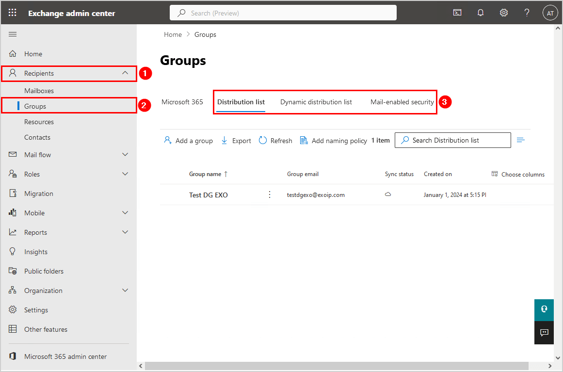 Export Microsoft 365 distribution group members to CSV with PowerShell admin center